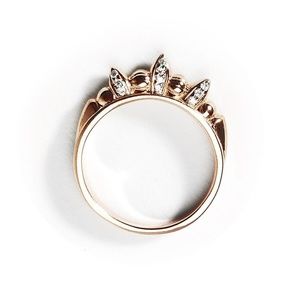 New Pamela Love 14k gold-plated ring w/ topaz pavé